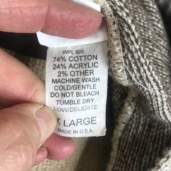 Back on The Ranch Button Up Hooded Cardigan with Horse Woven in Back SZ XL - Picture 10 of 10